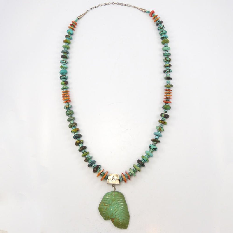 Turquoise Leaf Necklace by Vintage Collection - Garland&