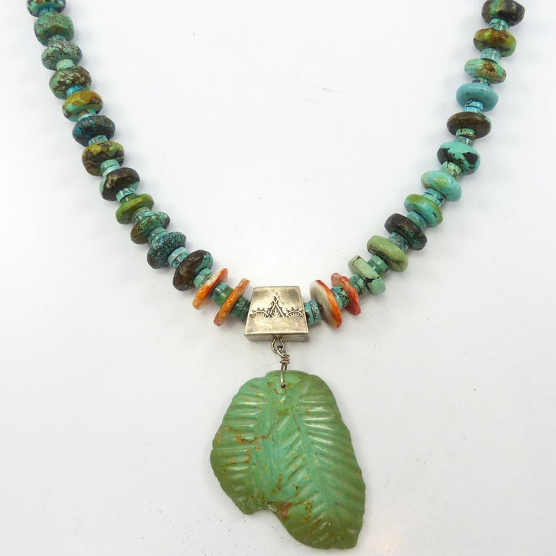 Turquoise Leaf Necklace by Vintage Collection - Garland&