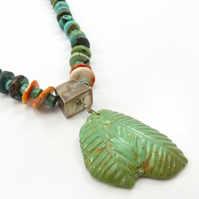 Turquoise Leaf Necklace by Vintage Collection - Garland's