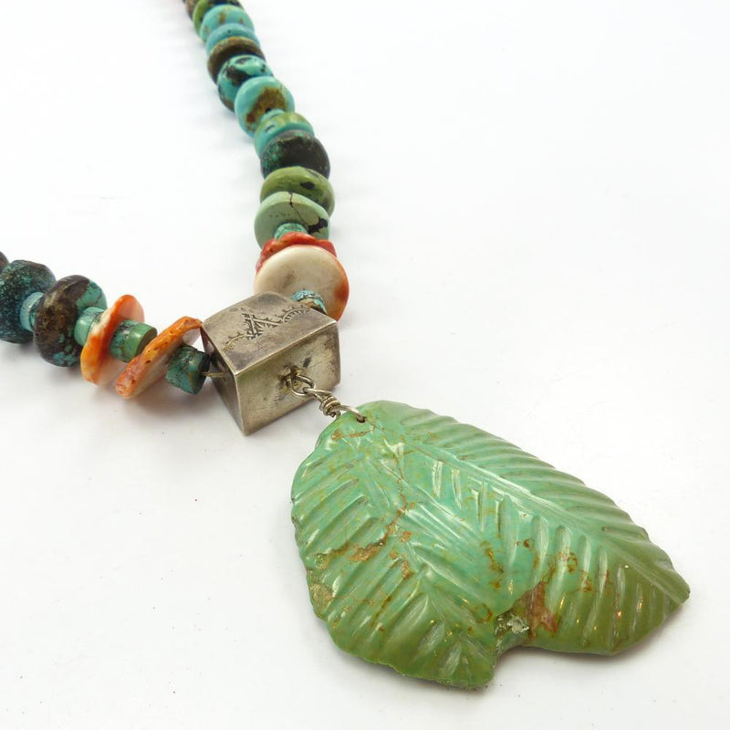 Turquoise Leaf Necklace by Vintage Collection - Garland&