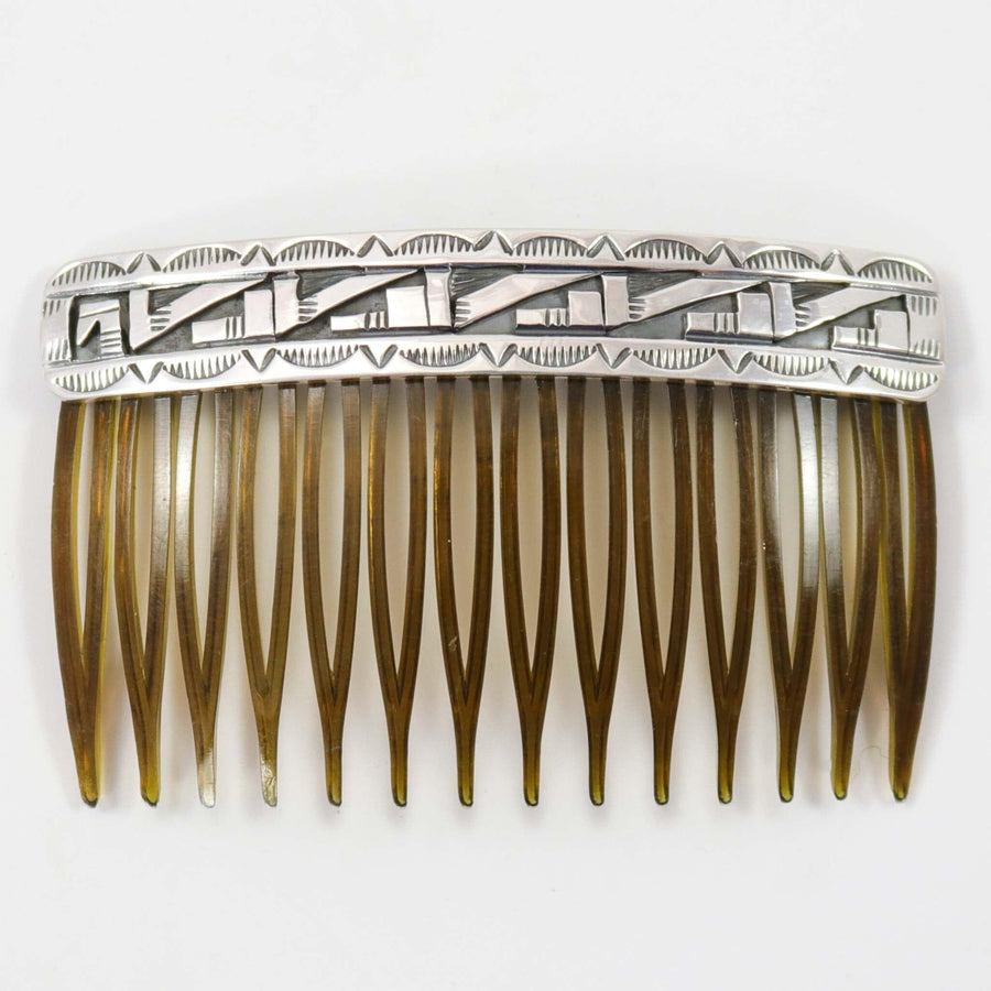 Silver Overlay Comb by Peter Nelson - Garland's