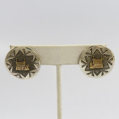 Gold on Silver Earrings by Robert Taylor - Garland's