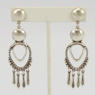 Stamped Silver Earrings by Thomas Jim - Garland's