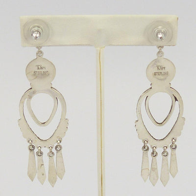 Stamped Silver Earrings by Thomas Jim - Garland's