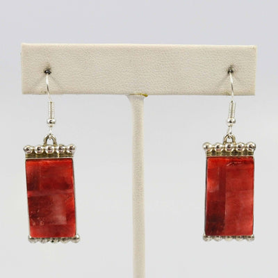 Spiny Oyster Shell Earrings by Bryon Yellowhorse - Garland's