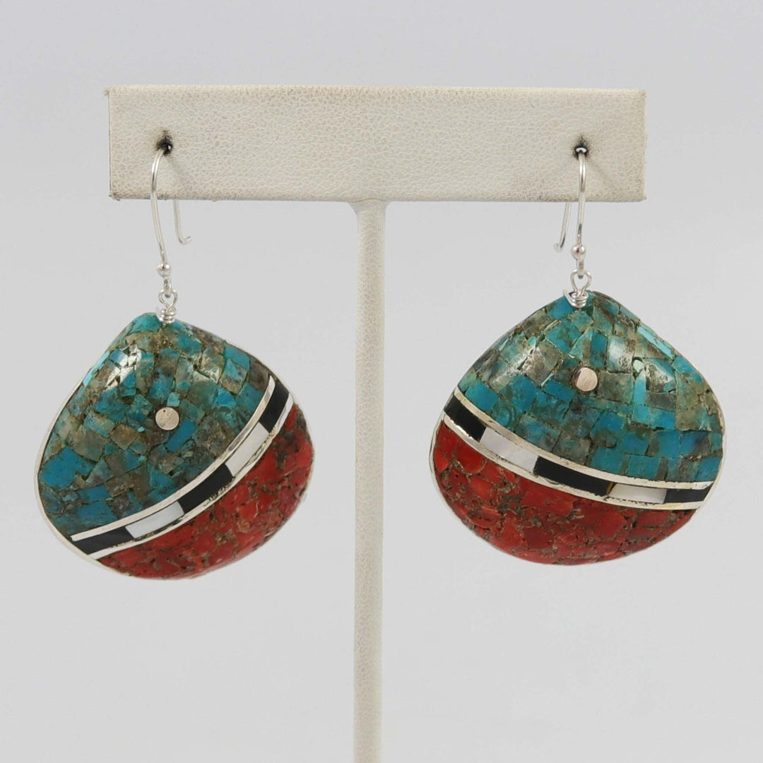 Inlay Shell Earrings by Mary Coriz and John Aguilar - Garland's