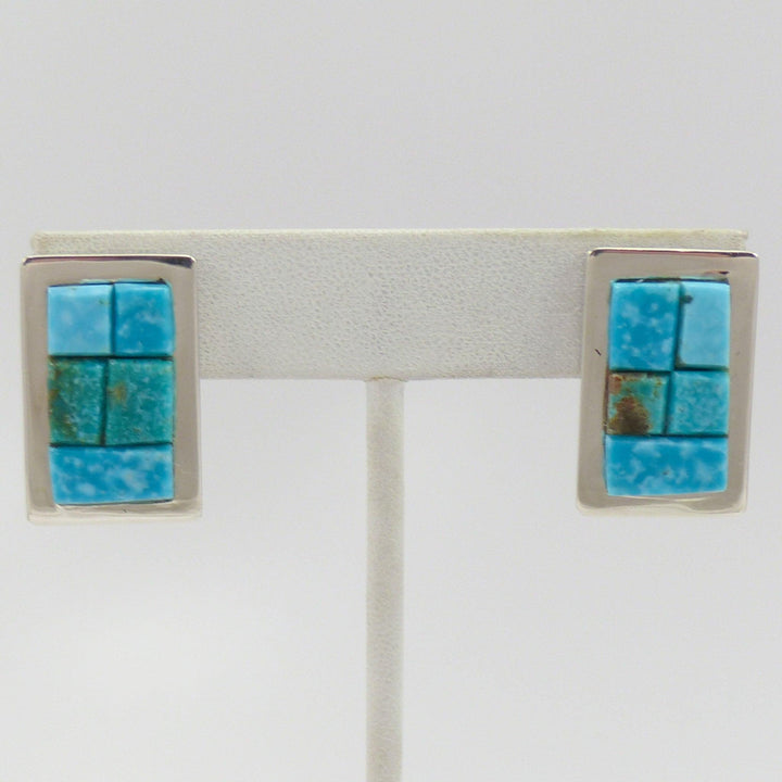 Kingman Turquoise Earrings by Tommy Jackson - Garland's