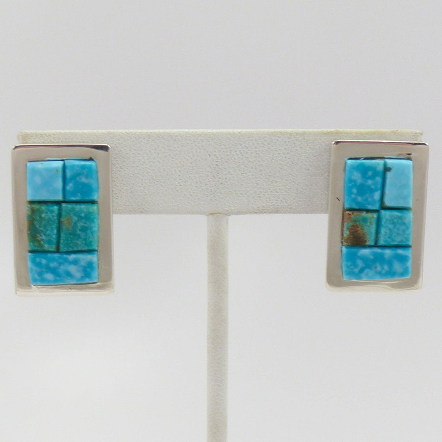 Kingman Turquoise Earrings by Tommy Jackson - Garland's