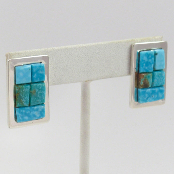 Kingman Turquoise Earrings by Tommy Jackson - Garland's