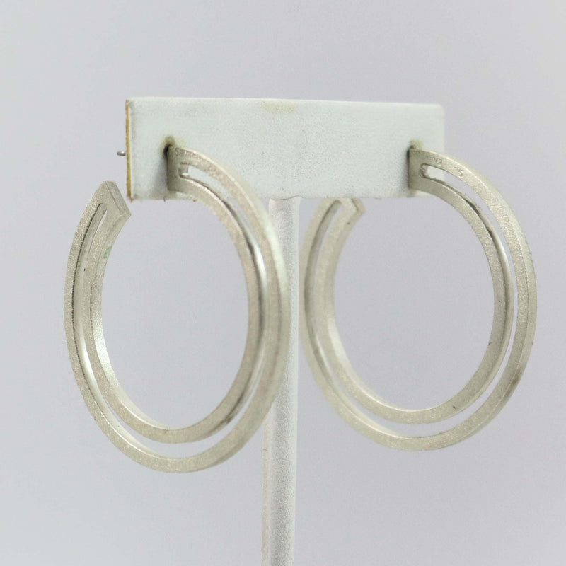 Silver Hoop Earrings by Maria Samora - Garland&