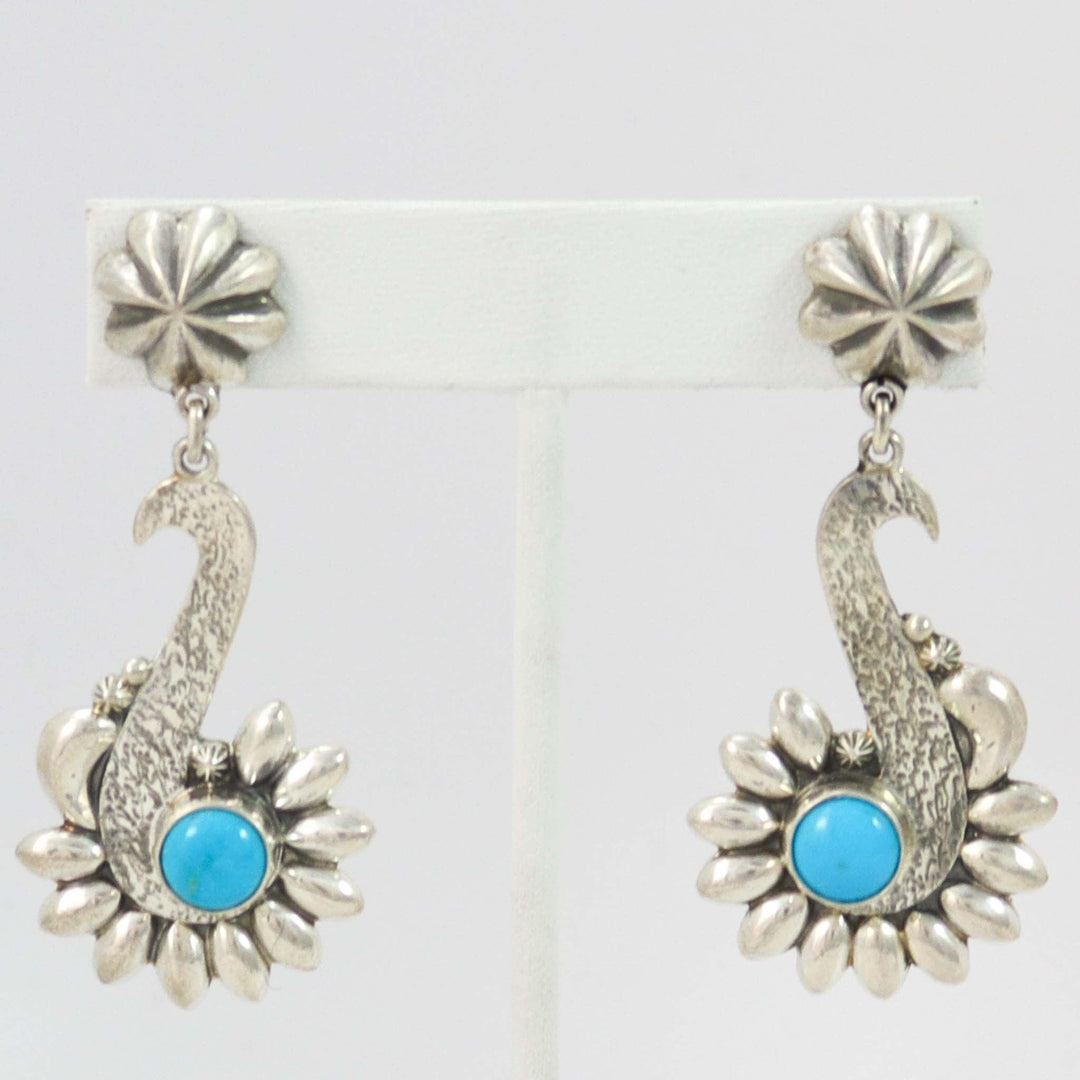 Sleeping Beauty Turquoise Earrings by Thomas Jim - Garland's