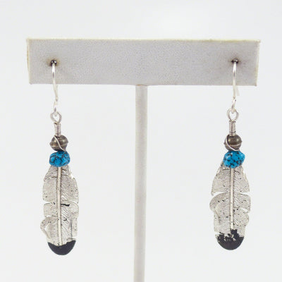 Turquoise Feather Earrings by Ernest Rangel - Garland's