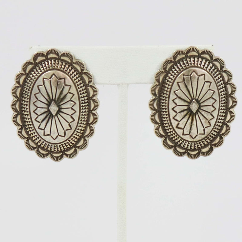 1970s Concho Clip Earrings by Vintage Collection - Garland&