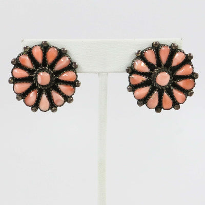1980s Pink Coral Clip Earrings by Phyllis Coonsis - Garland's