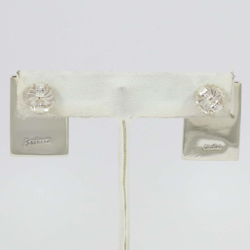 Turquoise Inlay Earrings by Tommy Jackson - Garland&