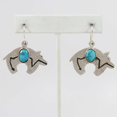 Turquoise Bear Earrings by Lee Begay - Garland's