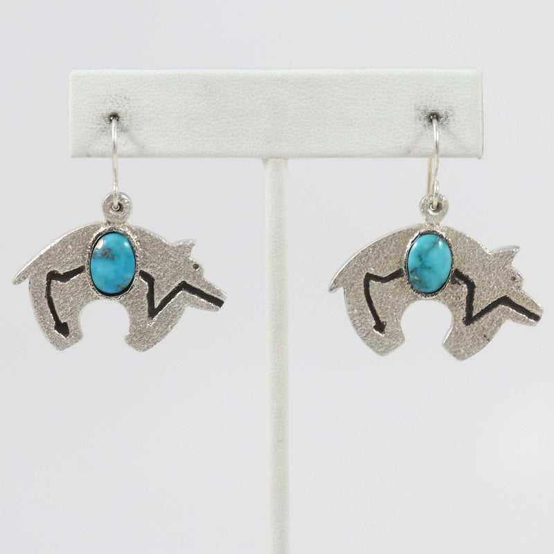 Turquoise Bear Earrings by Lee Begay - Garland&