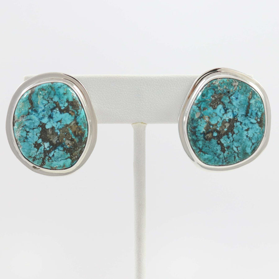Morenci Turquoise Earrings by Tommy Jackson - Garland's