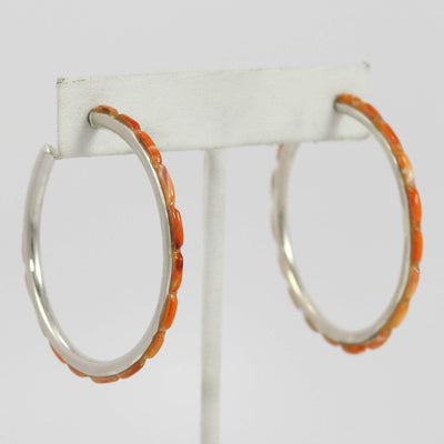 Spiny Oyster Shell Hoop Earrings by Federico - Garland's