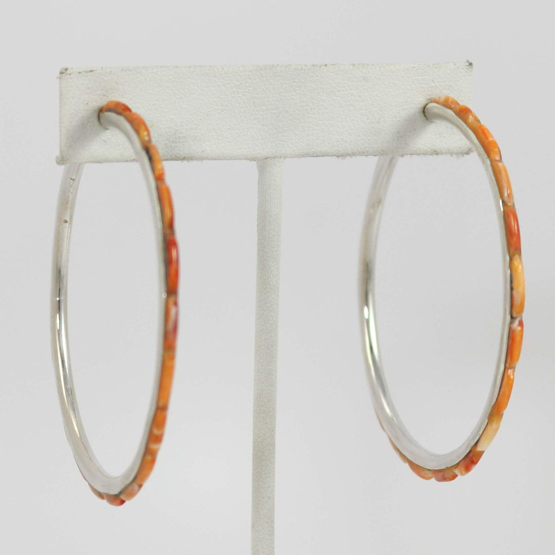 Spiny Oyster Shell Hoop Earrings by Federico - Garland's