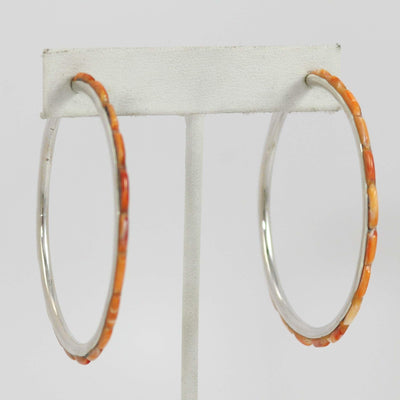 Spiny Oyster Shell Hoop Earrings by Federico - Garland's