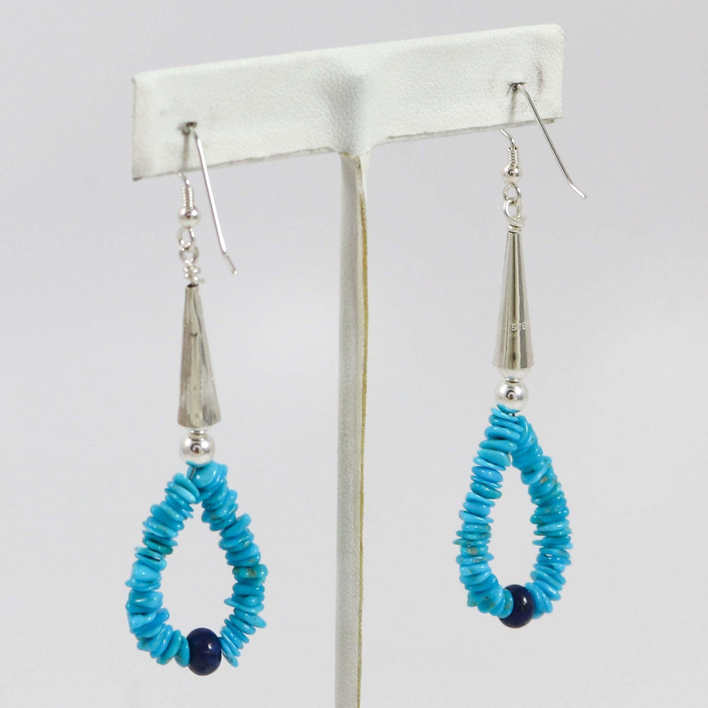 Turquoise and Lapis Earrings by Tawma Lalo - Garland's