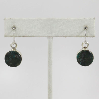 Morenci Turquoise Earrings by Michael and Causandra Dukepoo - Garland's