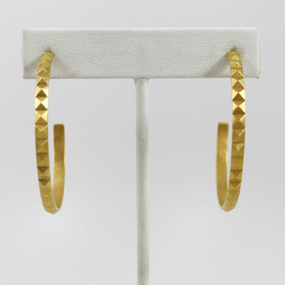 Gold Pyramid Hoop Earrings by Maria Samora - Garland's