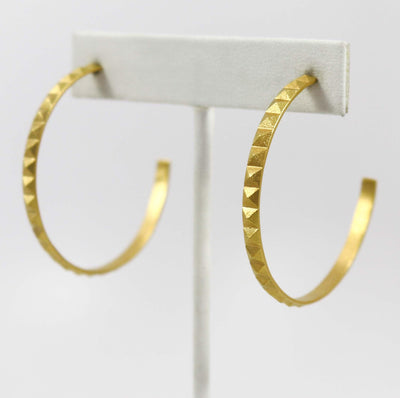 Gold Pyramid Hoop Earrings by Maria Samora - Garland's