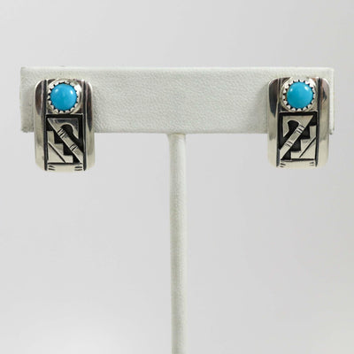 Turquoise Clip Earrings by Peter Nelson - Garland's