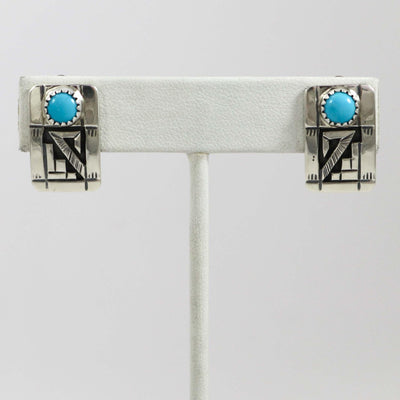 Turquoise Clip Earrings by Peter Nelson - Garland's