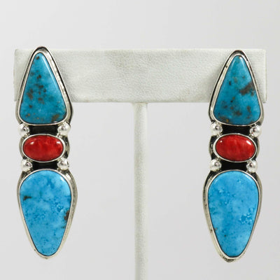 Turquoise and Spiny Earrings by Noah Pfeffer - Garland's