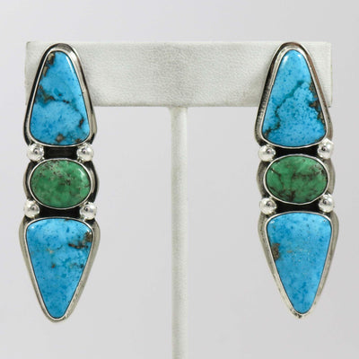 Turquoise and Variscite Earrings by Noah Pfeffer - Garland's