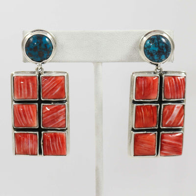 Turquoise and Spiny Earrings by Federico - Garland's