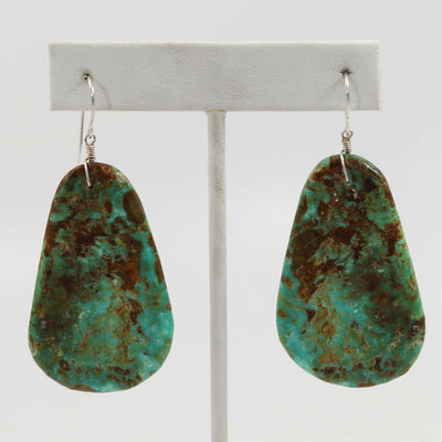 Turquoise Slab Earrings by Lester Abeyta - Garland's