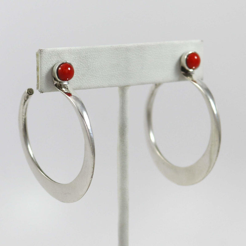 Coral Hoop Earrings