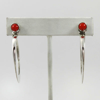 Coral Hoop Earrings