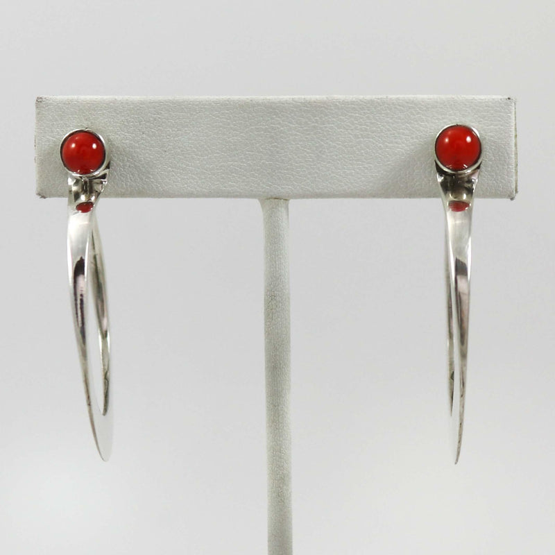 Coral Hoop Earrings