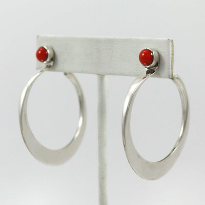 Coral Hoop Earrings