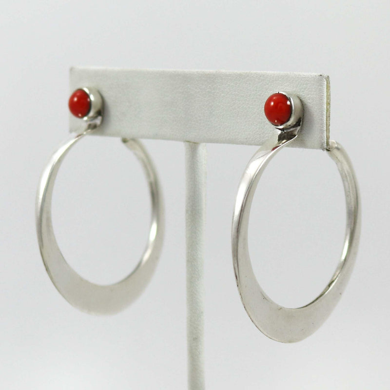 Coral Hoop Earrings