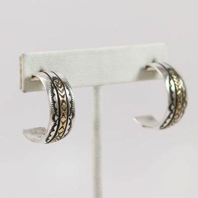 Gold and Silver Hoop Earrings