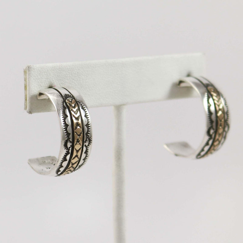 Gold and Silver Hoop Earrings