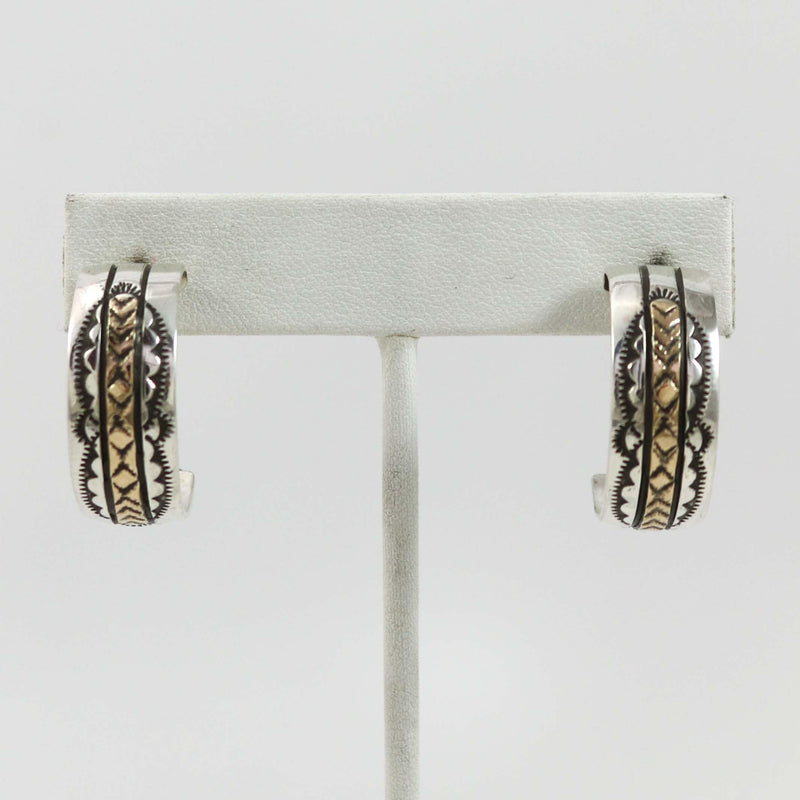Gold and Silver Hoop Earrings