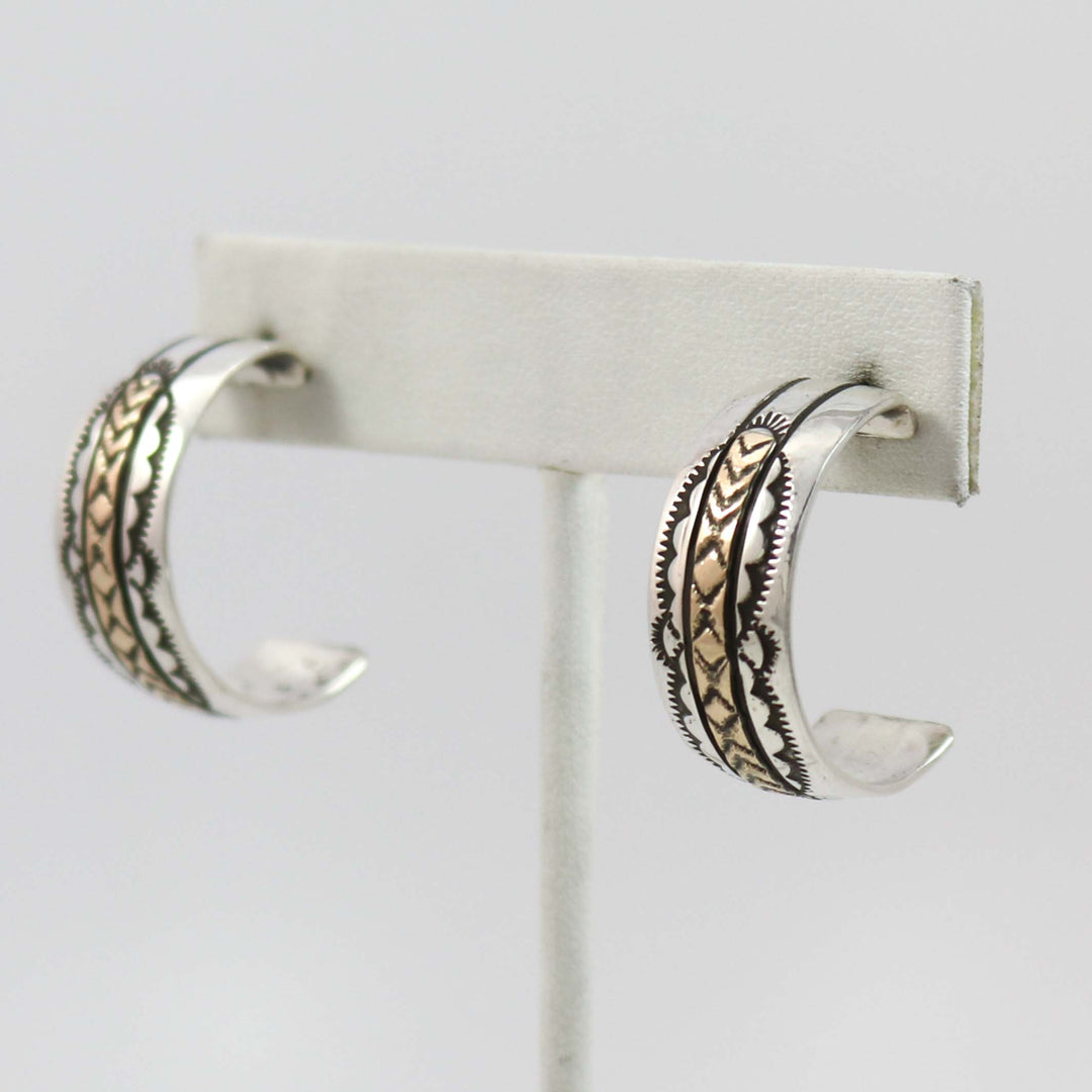 Gold and Silver Hoop Earrings