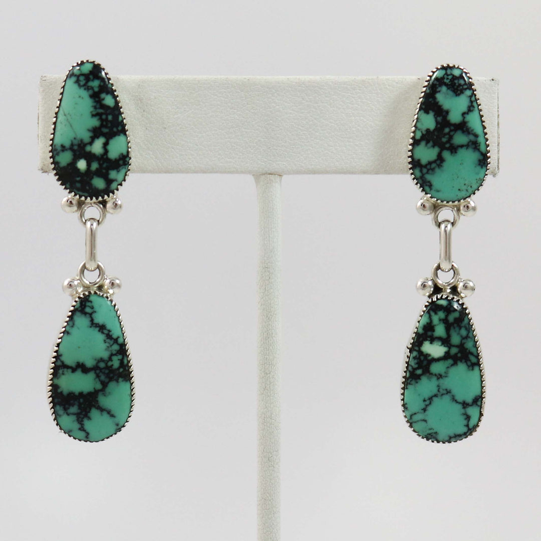 Boucles d'Oreilles Turquoise Chinoise