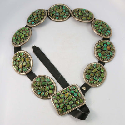 Cripple Creek Turquoise Concha Belt by David and Alice Lister - Garland's