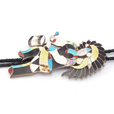 1970s Inlay Bola Tie by Jonathan Beyuka - Garland's