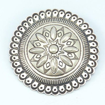 Stamped Silver Pin and Pendant by Martha Cayatineto - Garland's