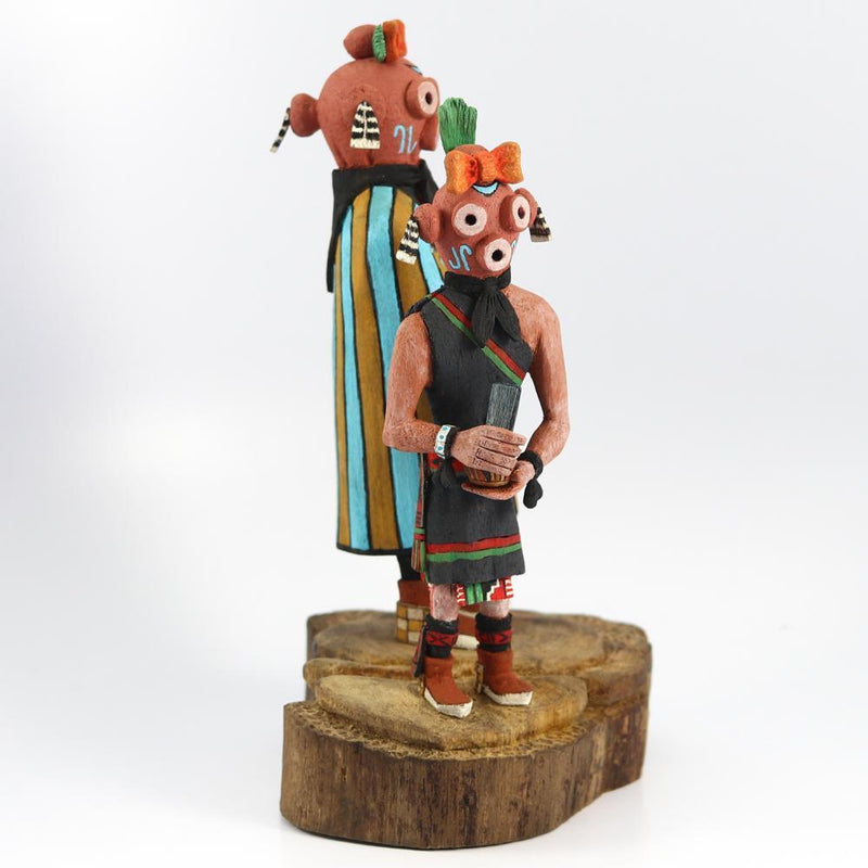 Double Mudhead Kachina by Leonard Taho - Garland&