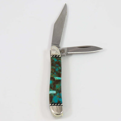 Inlaid Pocket Knife by Stewart Yellowhorse - Garland's